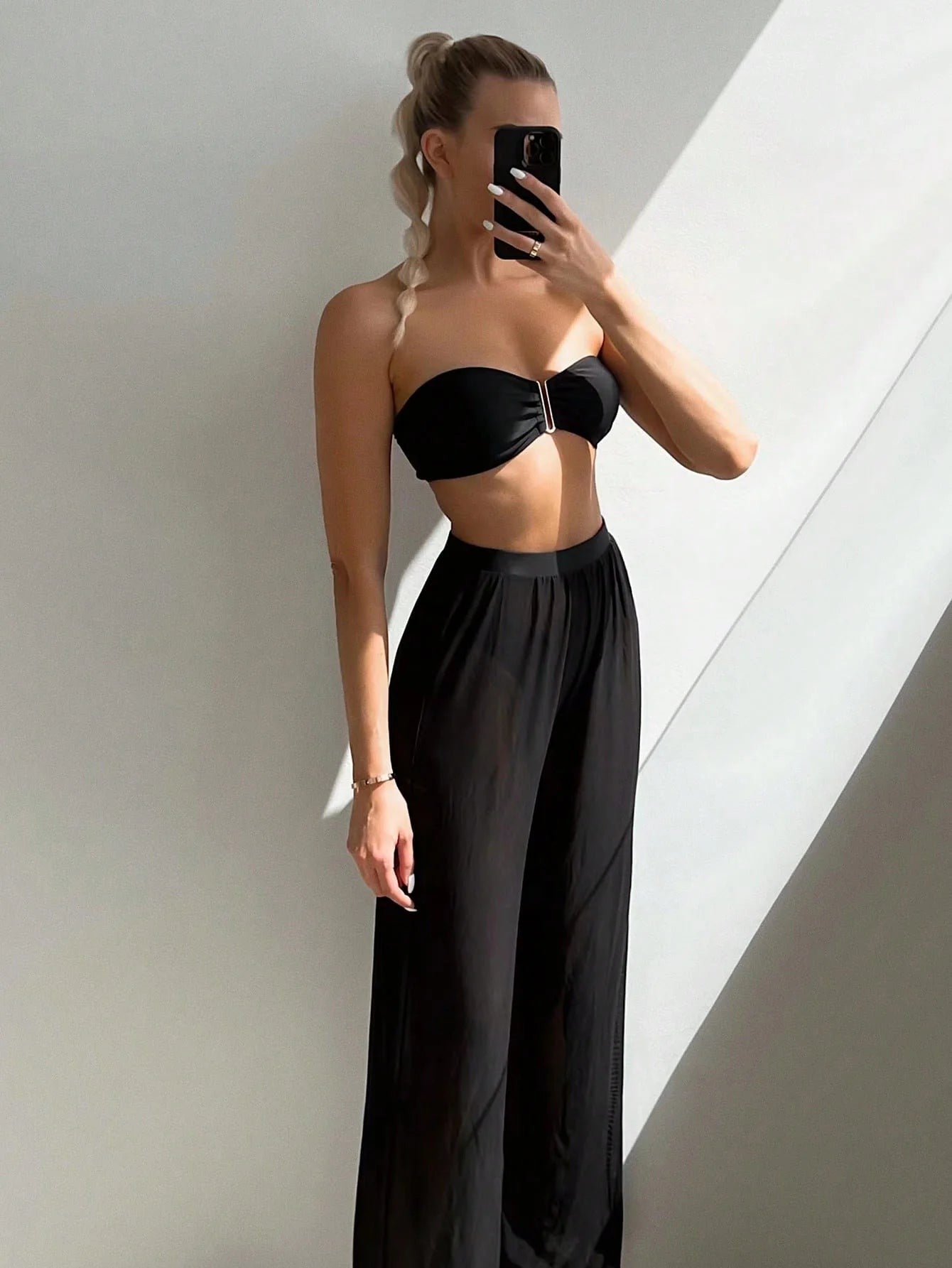 Bikini Strapless Selena con Pantalón de Playa