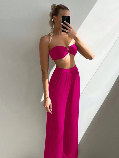 Bikini Strapless Selena con Pantalón de Playa