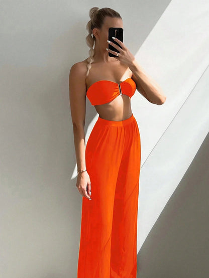 Bikini Strapless Selena con Pantalón de Playa