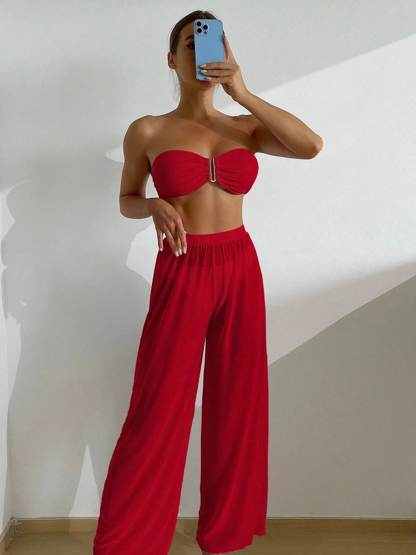 Bikini Strapless Selena con Pantalón de Playa
