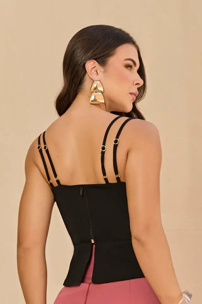 Blusa Peplum de Tirante Doble