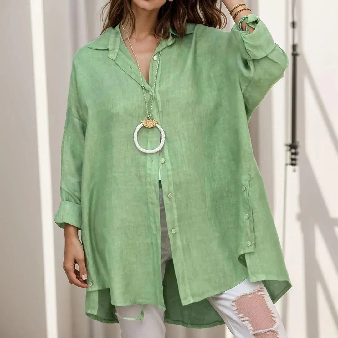 Camisa Saint-Tropez en Lino de Algodón Oversized