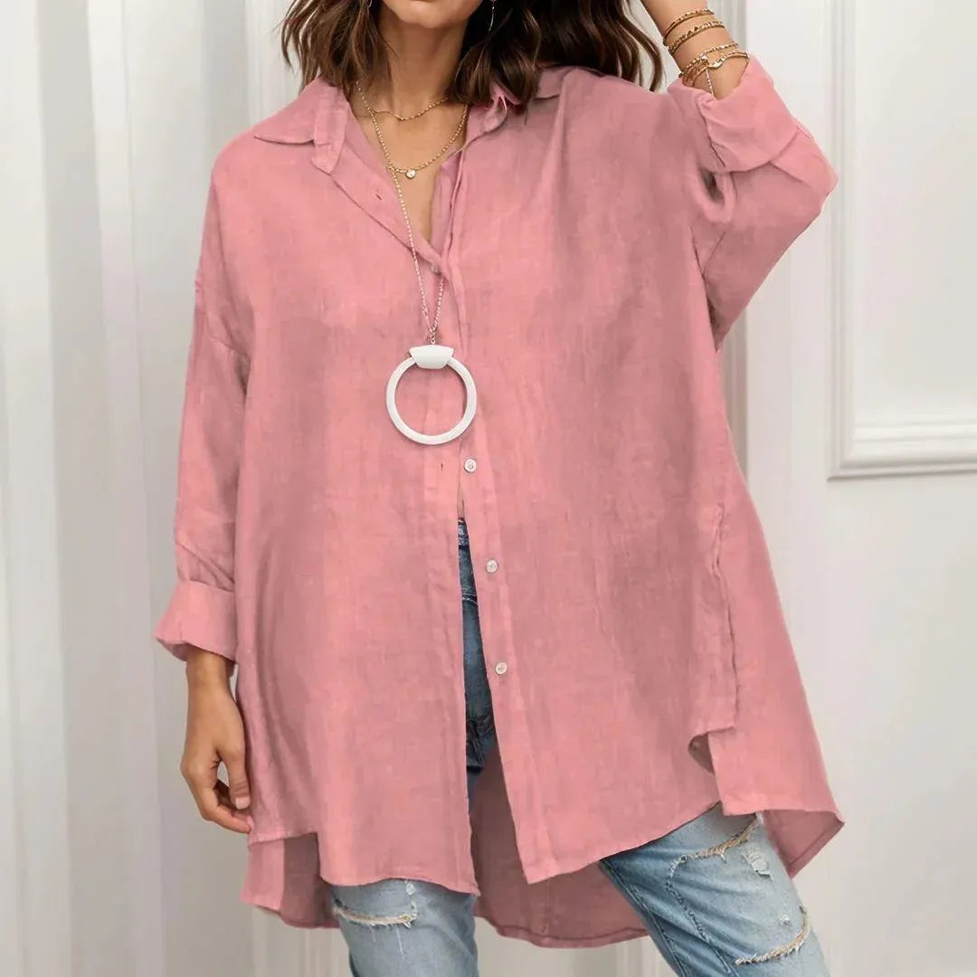 Camisa Saint-Tropez en Lino de Algodón Oversized